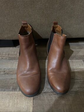 Aldo Brown Leather Chelsea Ankle Boots